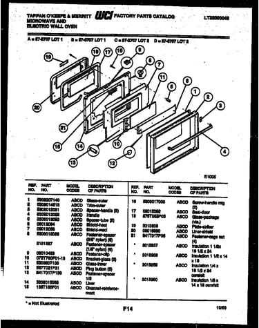 Lower oven door parts