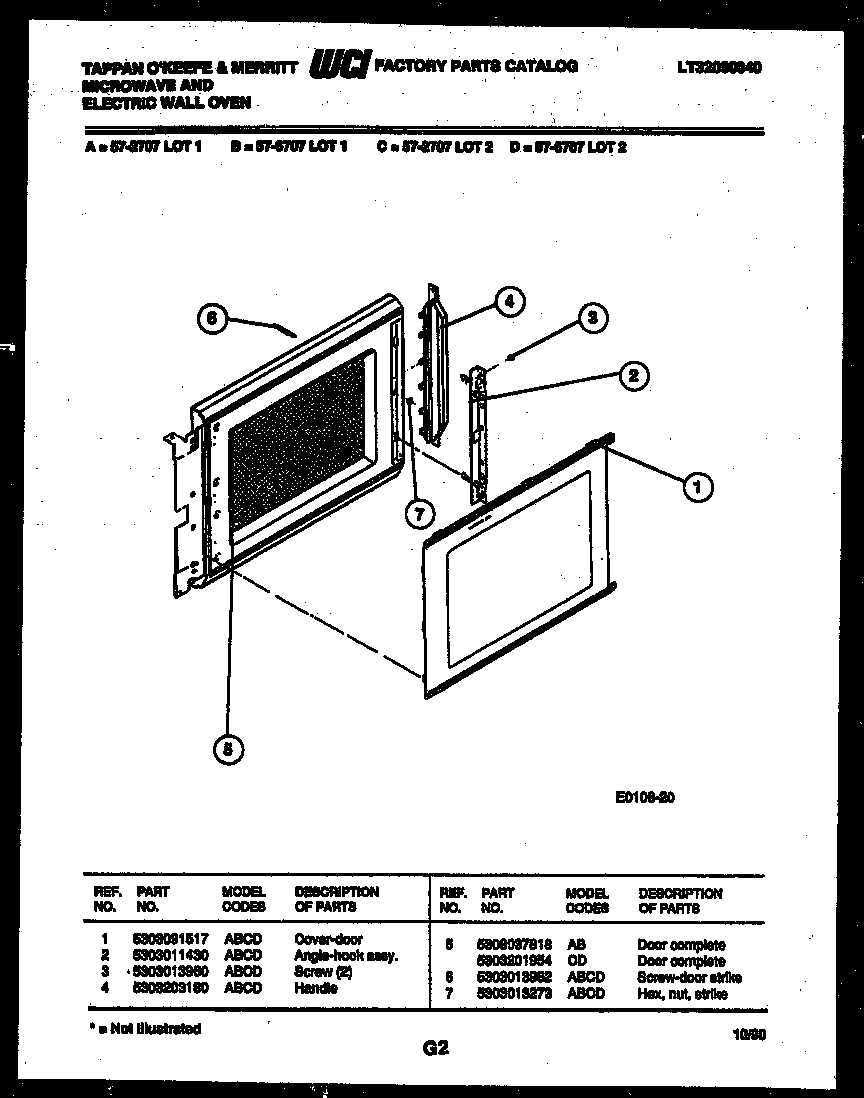 Upper oven door parts