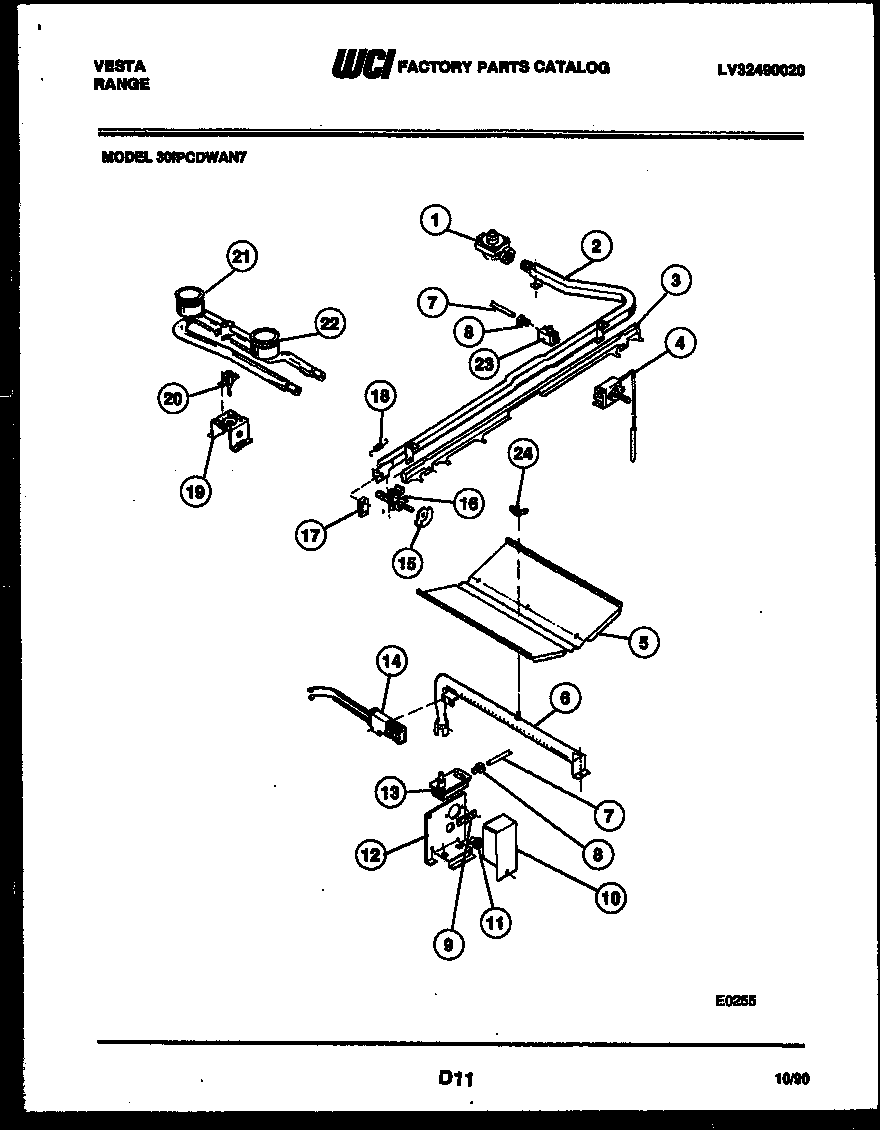 BURNER, MANIFOLD AND GAS CONTROL