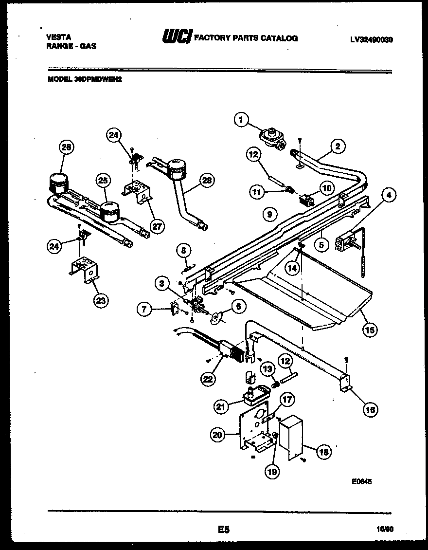 BURNER, MANIFOLD AND GAS CONTROL