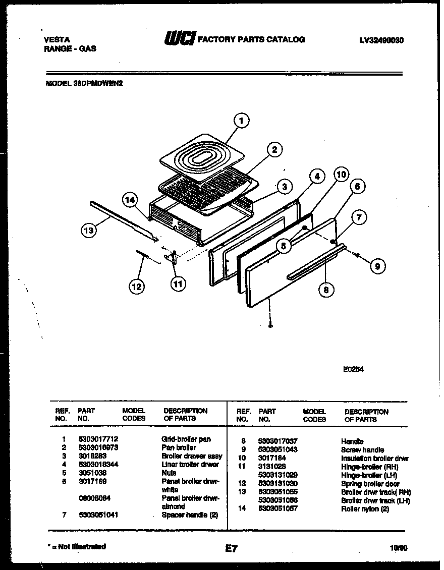 Broiler drawer parts