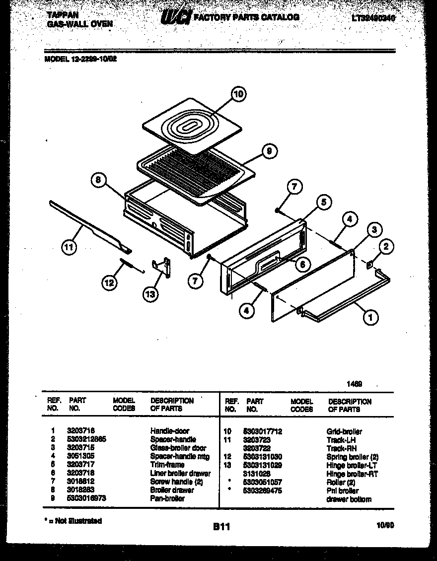 Broiler drawer parts