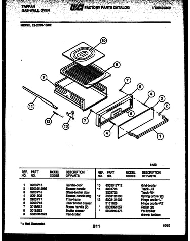 Broiler drawer parts