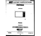 Tappan 56-9439-10-15 front cover diagram