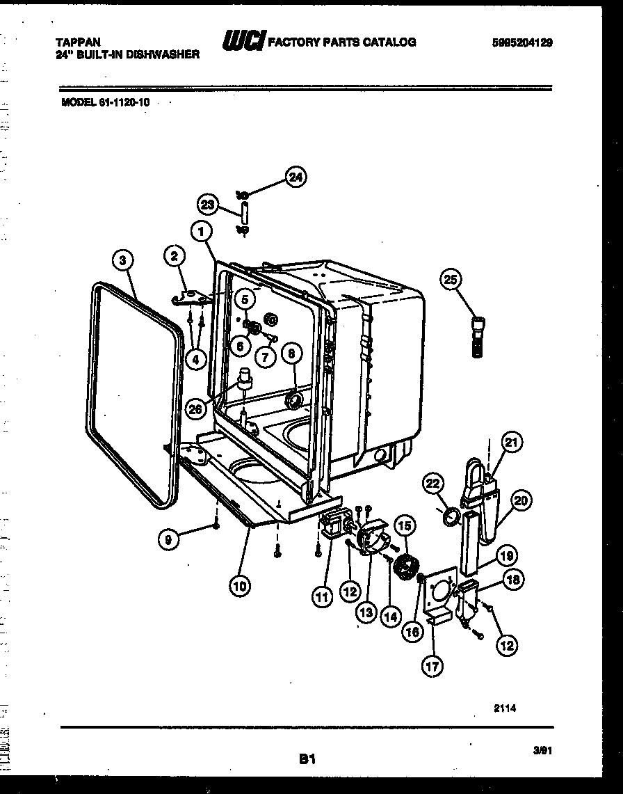 TUB AND FRAME PARTS