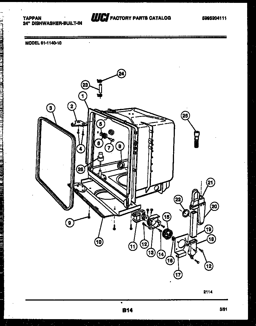 Tub and frame parts