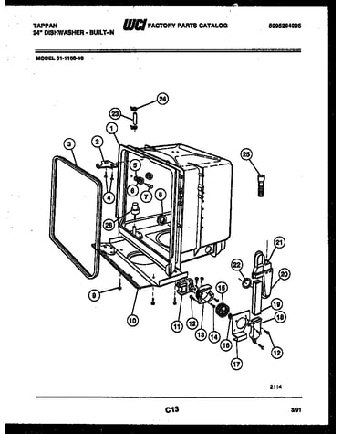 Tub and frame parts