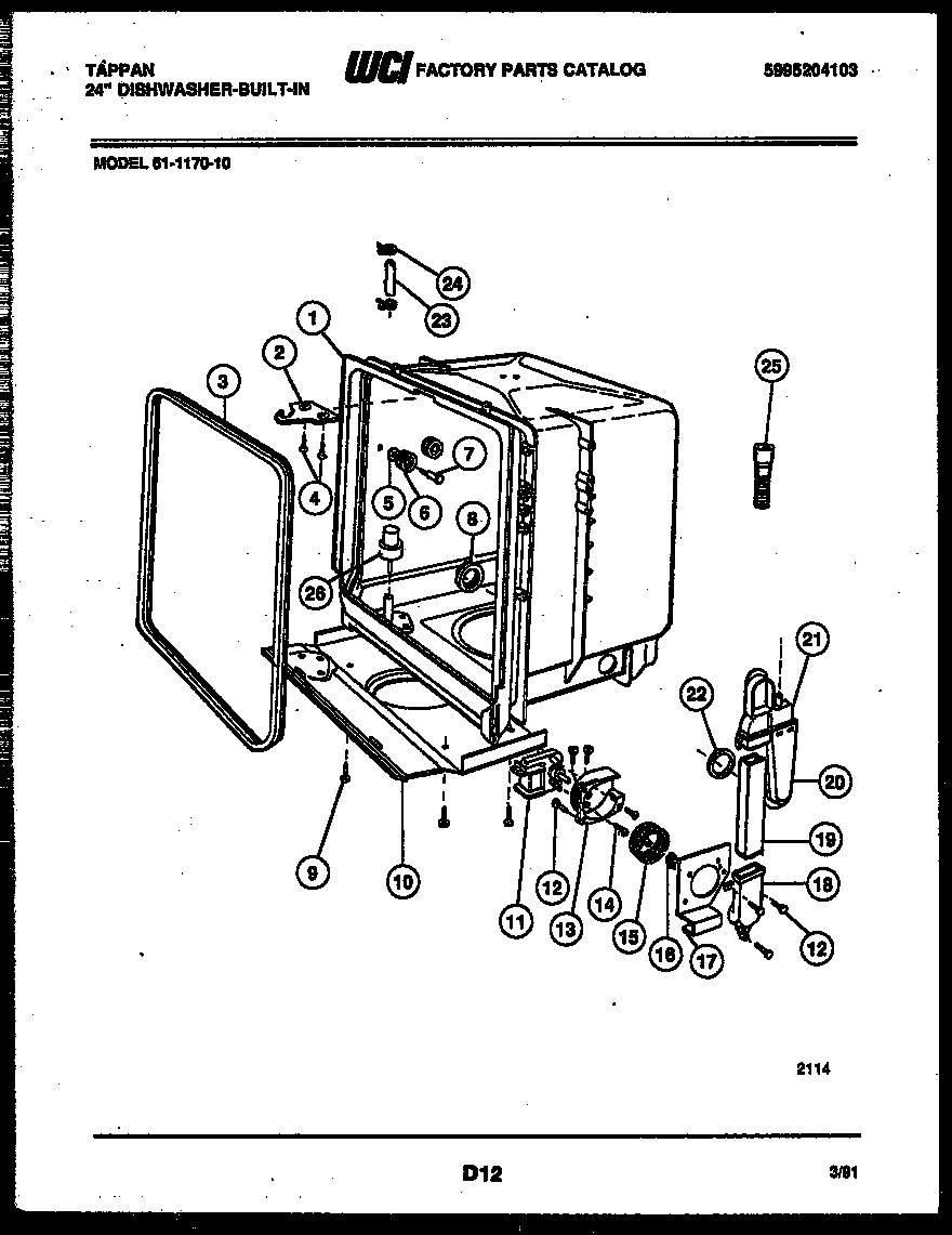 Tub and frame parts