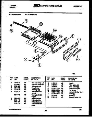 Broiler drawer parts
