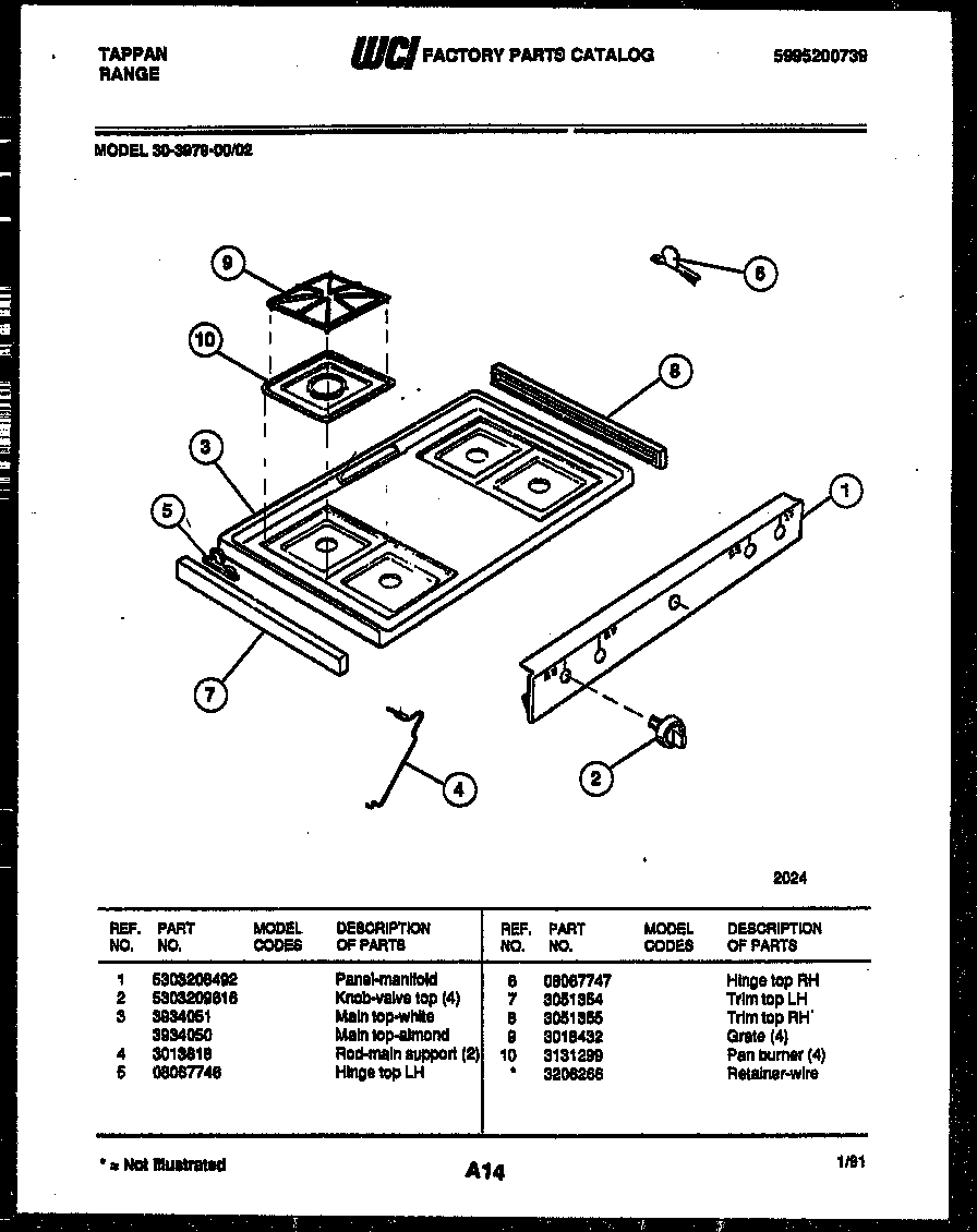 COOKTOP PARTS