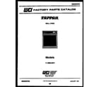 Tappan 11-4989-00-01 cover page-text only diagram