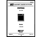 Tappan 11-1559-00-02 cover page- text only diagram