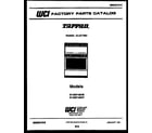 Tappan 37-0007-00-07 cover page diagram