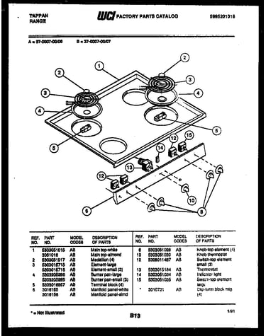 Cooktop parts