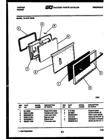 Lower oven door parts