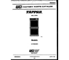 Tappan 57-2729-00-01 cover page- text only diagram