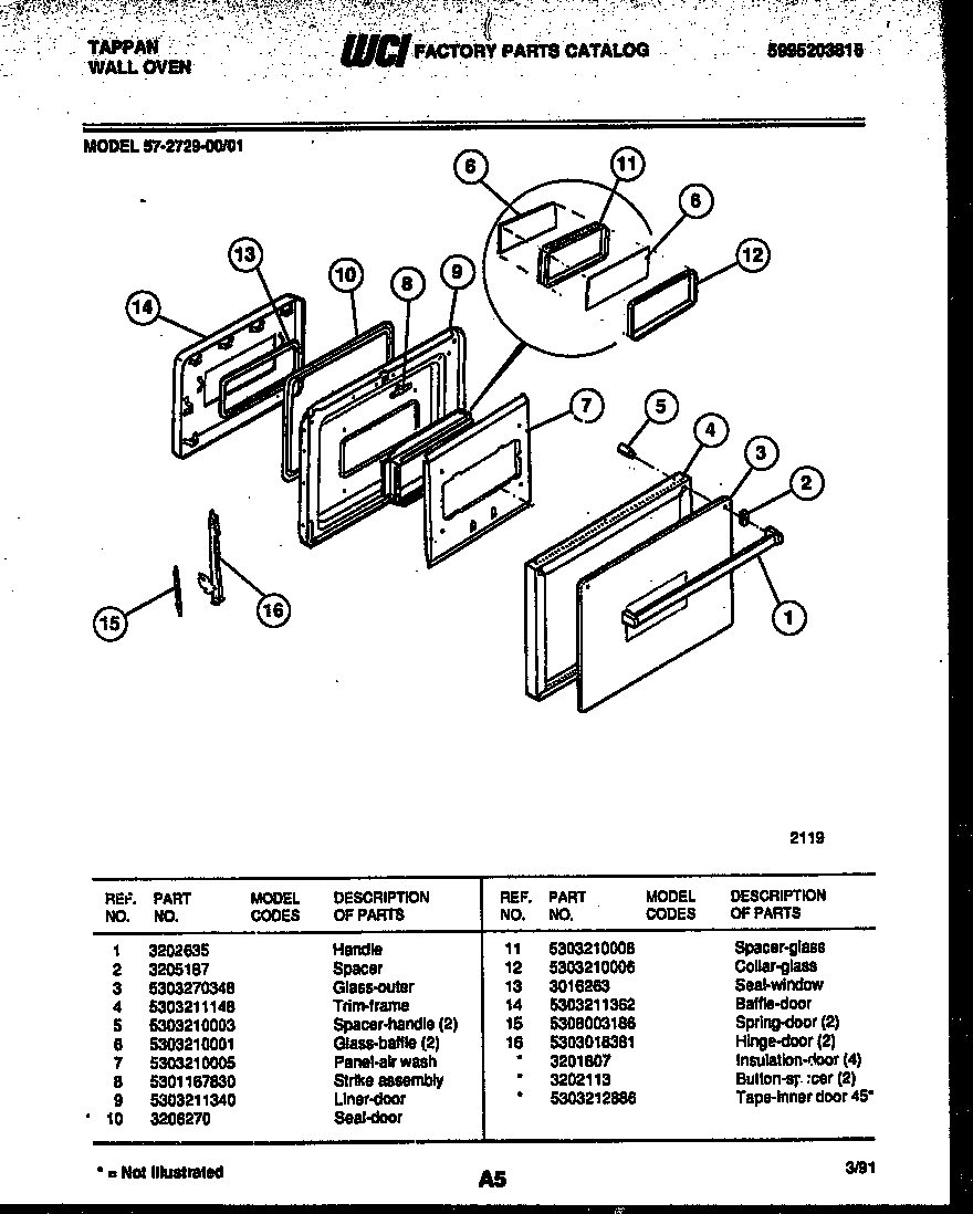 Lower oven door parts