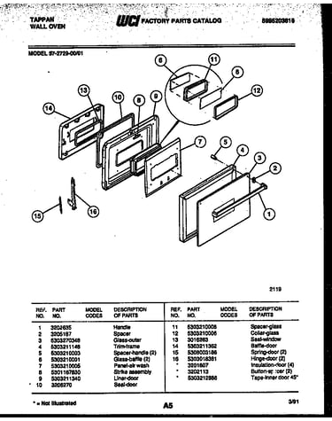 Lower oven door parts