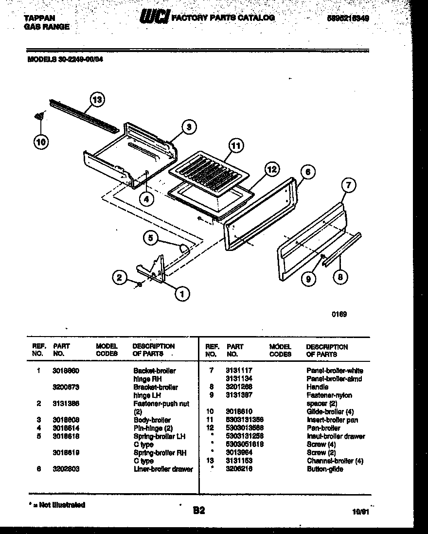 Broiler drawer parts