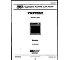 Tappan 12-4990-00-01 cover page diagram