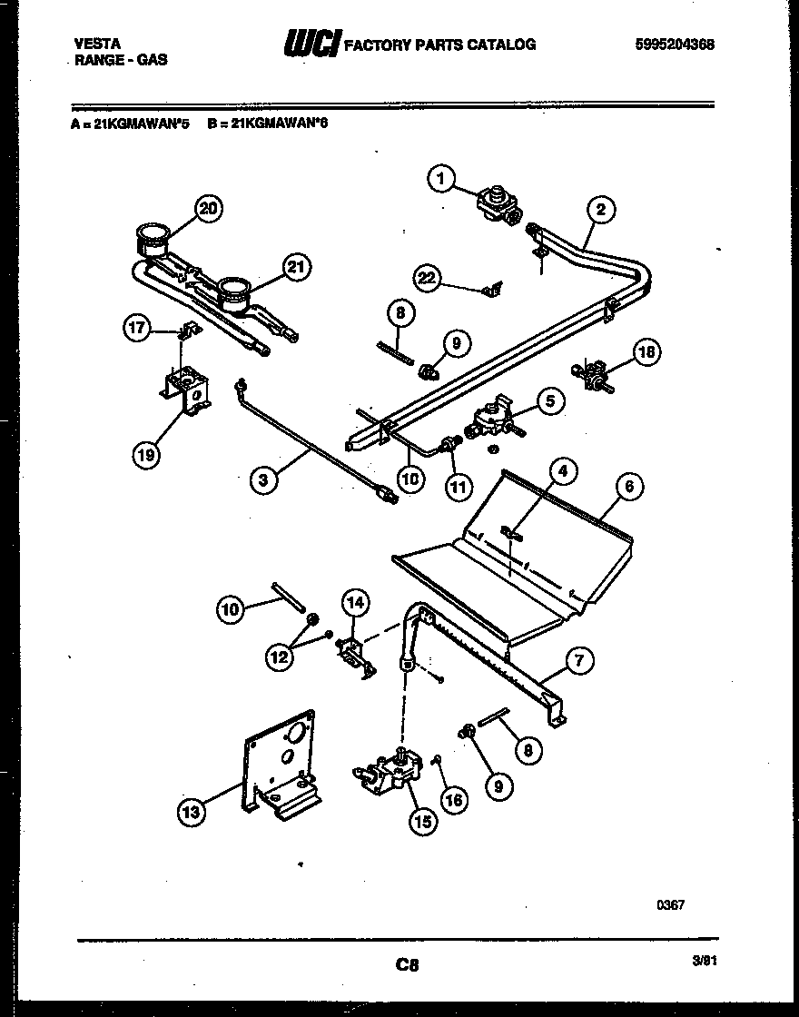Burner, manifold and gas control