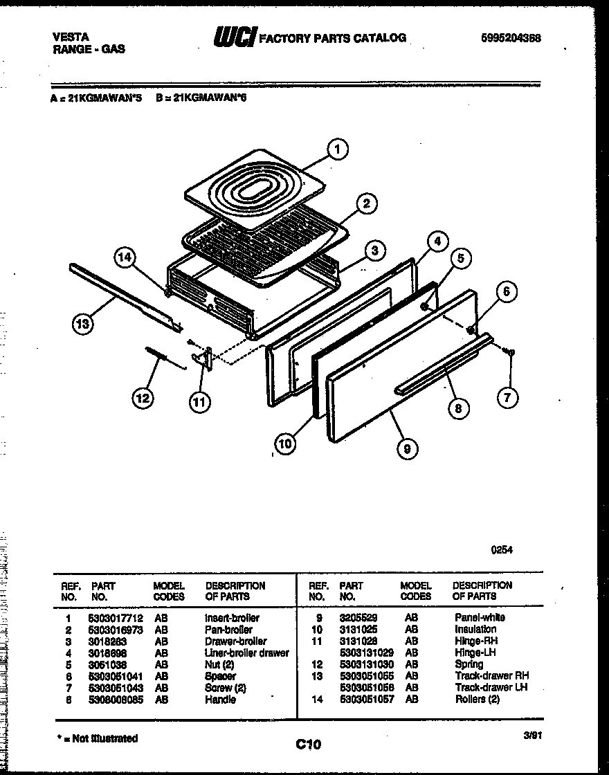 Broiler drawer parts