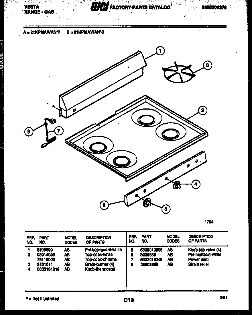 Cooktop parts