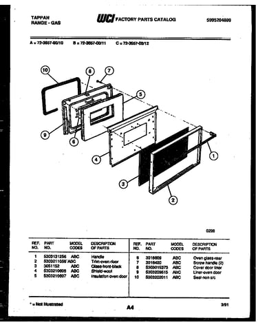 Lower oven door parts