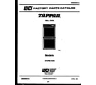 Tappan 57-2709-10-03 cover page- text only diagram