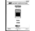 Tappan 31-2759-00-02 cover page diagram