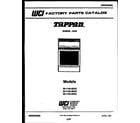 Tappan 30-1149-23-02 cover page diagram