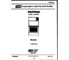 Tappan 77-4957-00-10 cover page diagram