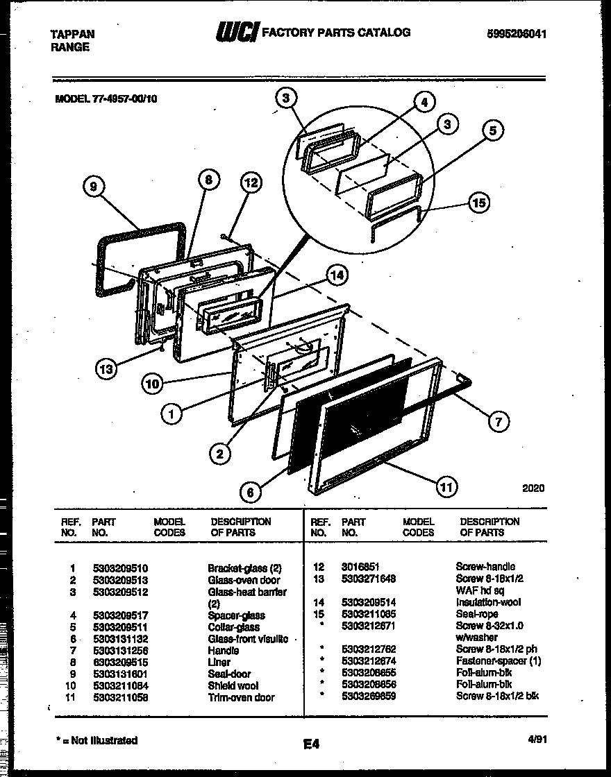 Lower oven door parts