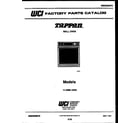 Tappan 11-4369-00-02 cover page- text only diagram