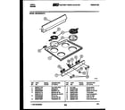 Tappan 30KEMAWAD5 backguard and cooktop parts diagram