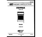 Tappan 30-3981-23-01 cover page diagram