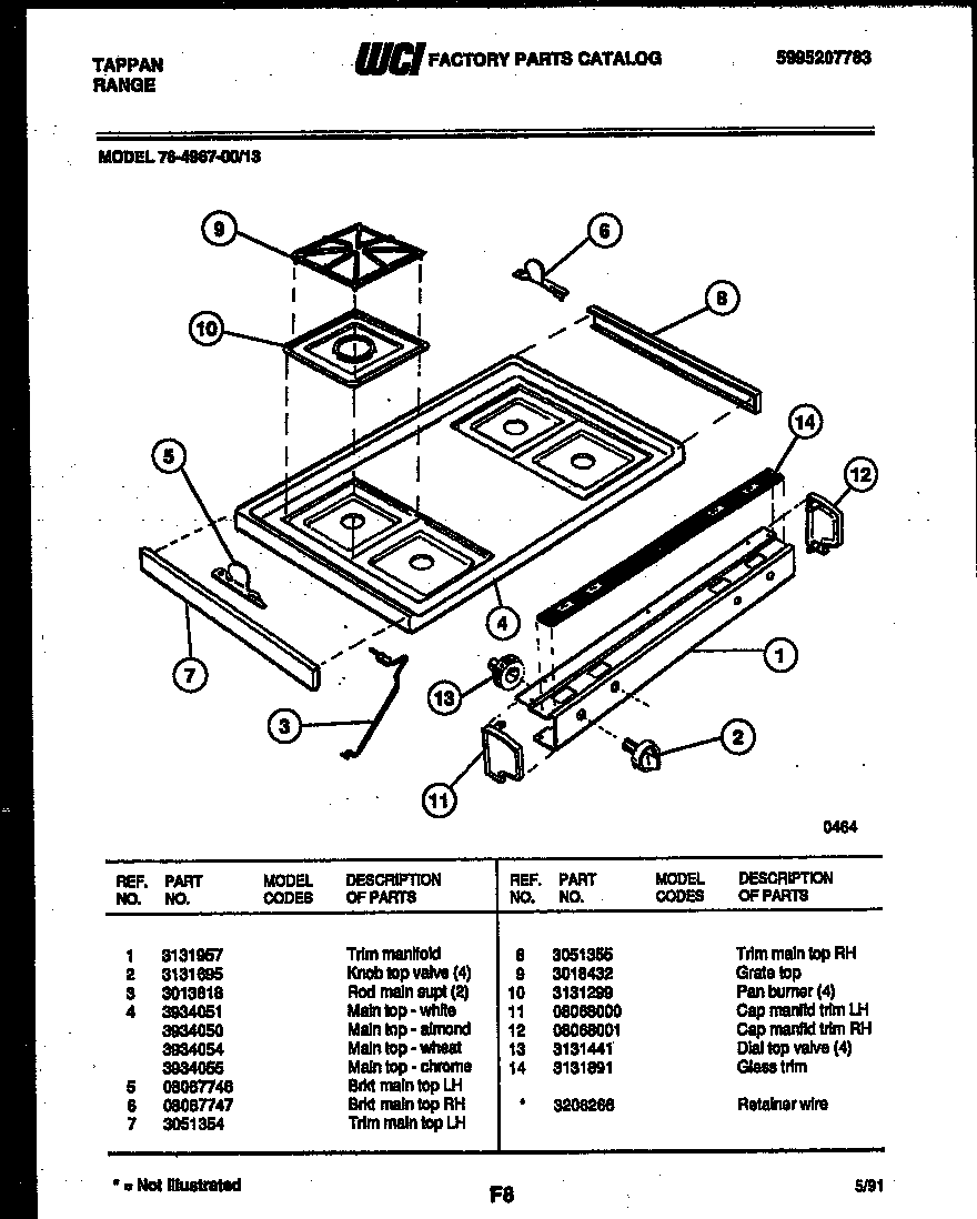 Cooktop parts