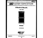 Tappan 57-6709-00-03 cover page- text only diagram