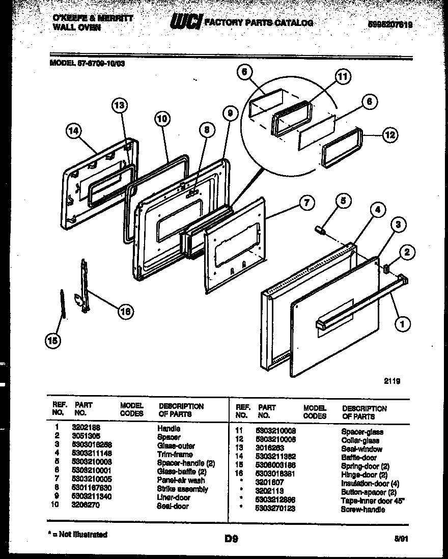 Lower oven door parts