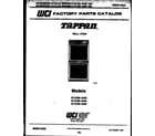 Tappan 57-2709-10-04 cover page- text only diagram