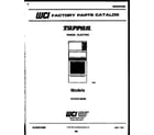 Tappan 73-3757-00-09 cover page diagram