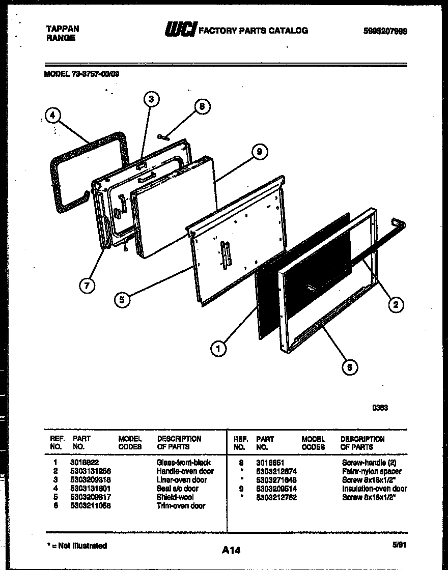 Lower oven door parts