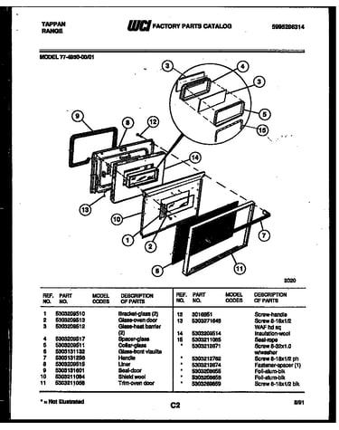 Lower oven door parts
