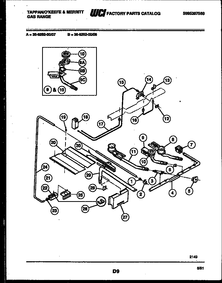 BURNER, MANIFOLD AND GAS CONTROL