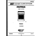 Tappan 31-2549-00-03 cover page diagram
