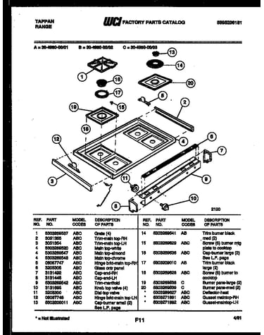 Cooktop parts