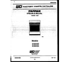 Tappan 32-2539-00-05 cover page diagram
