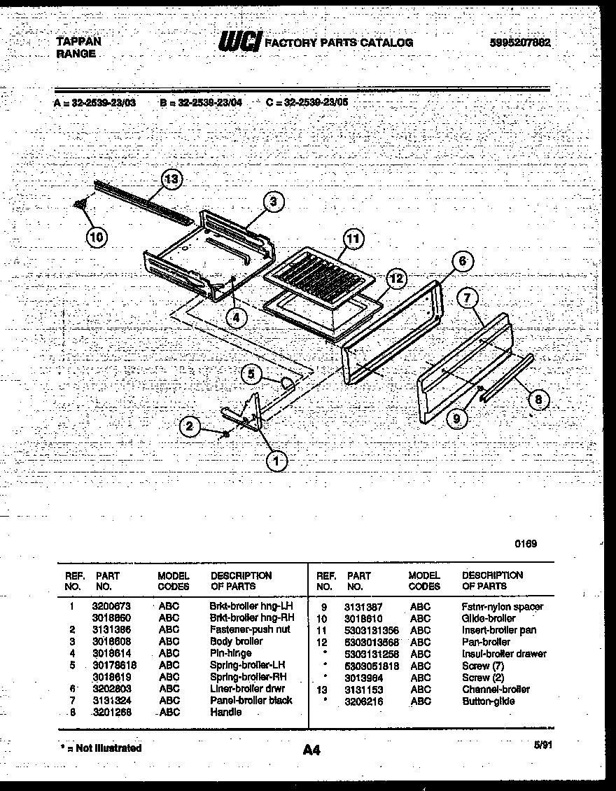 Broiler drawer parts