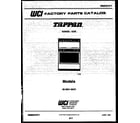 Tappan 30-3341-00-01 cover page diagram