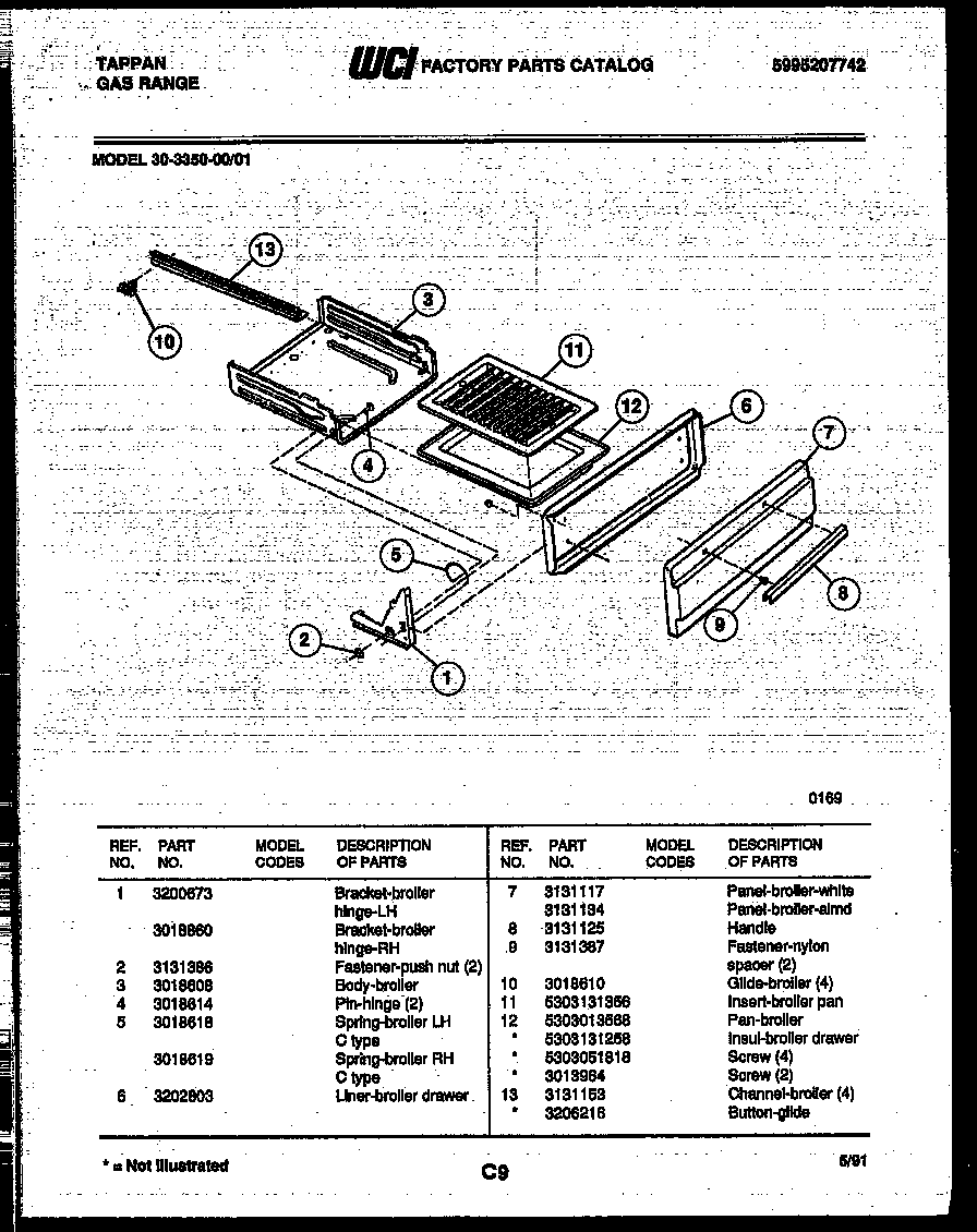 Broiler drawer parts